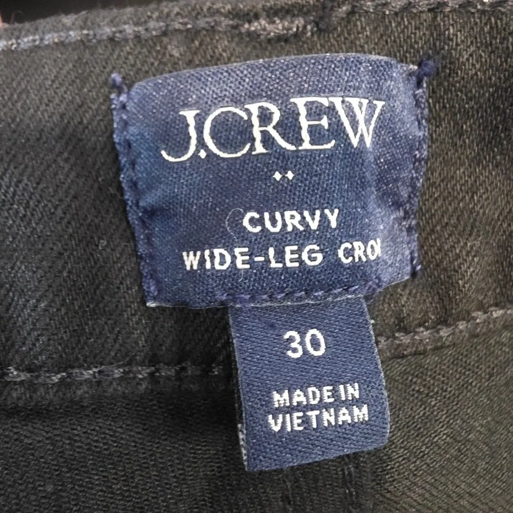 J. Crew Womens 30 Black Curvy Wide Leg Crop‎ Jeans NWT